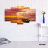 Boat Beach Ocean Sunset 5 Piece Split Mozter