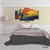 Seasons Landscape Scenery Trees Tree Nature Digital Art 5 Piece Split Wall Mozter