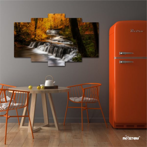 Waterfall Nature Landscape Scenery River 5 Piece Split Mozter