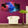Colorful Atomic Cloud Water Color Abstract 5 Piece Split Wall Mozter