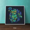 Hello Robot Illustration Square Mozter