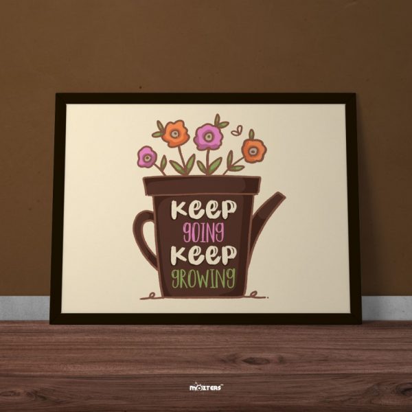 'Keep Growing' Motivational Chic Quotes Inspirational Typography Single Mozter