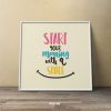 'Smile' Motivational Chic Quotes Inspirational Typography Square Mozter