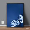 Blue Monstera Leaves Single Mozter