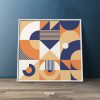 Colorful Abstract Patterns Geometric Art Square Mozter