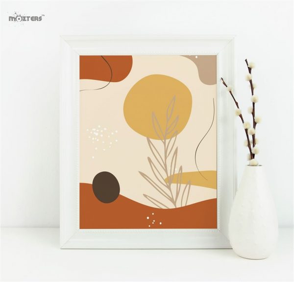 Shape Abstract Acrylic Watercolor Art Single Mozter