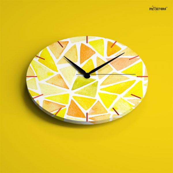 Abstract Geometric Triangle Art Clock