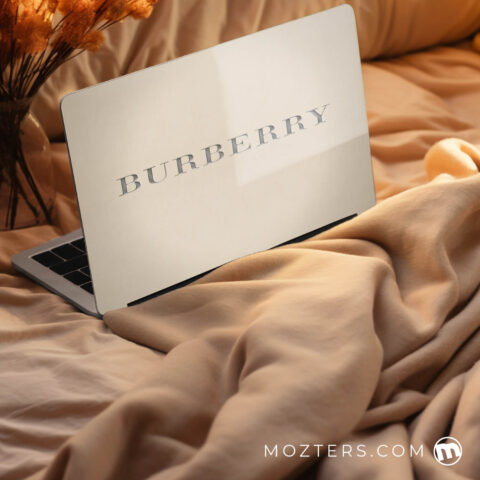 Burberry Silver Laptop Skins