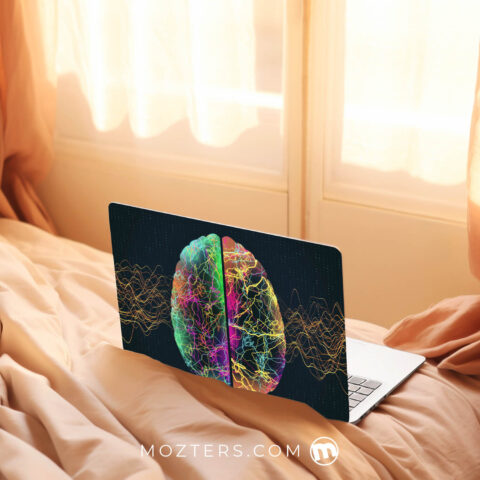 Glowing Brain Laptop Skins