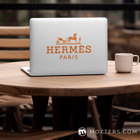 Hermes White Laptop Skins