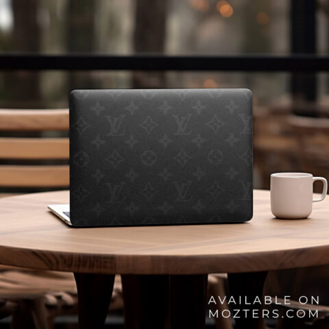 LV Black Laptop Skins