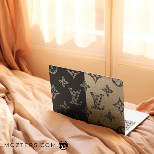 LV Black & White Laptop Skins
